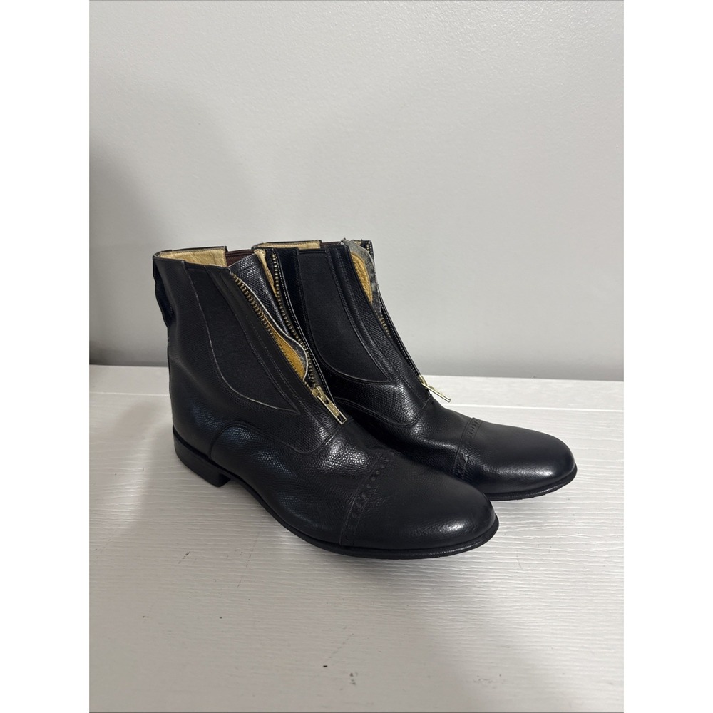 Der Dau Paddock Boots Black Unisex US 7.5 Leather Equestrian Riding Ankle Boots